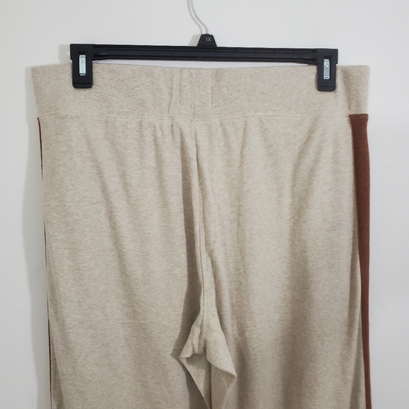 PACT Organic Cotton Pants Pull On Tan Brown Side Stripe Comfy Lounge Size XL - Picture 8 of 9